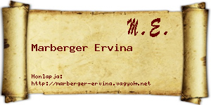 Marberger Ervina névjegykártya